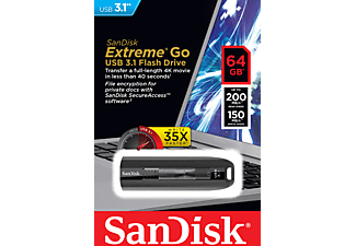 SANDISK Extreme® Go - USB-Stick (64 GB, Schwarz)